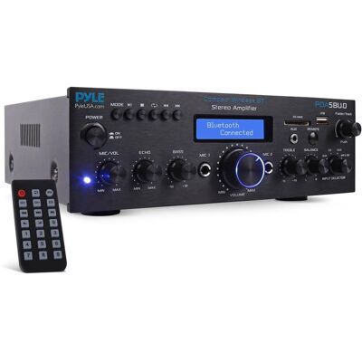 Pyle - Bluetooth Home Stereo Amplifier Receiver - Black Pyle - Bluetooth Home Stereo Amplifier Receiver - Black
