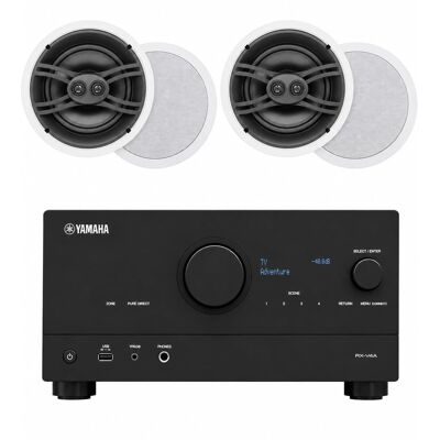 Yamaha - RX-V4A 5.2-Channel AV Receiver with In-Ceiling Speakers - Black Yamaha - RX-V4A 5.2-Channel AV Receiver with In-Ceiling Speakers - Black