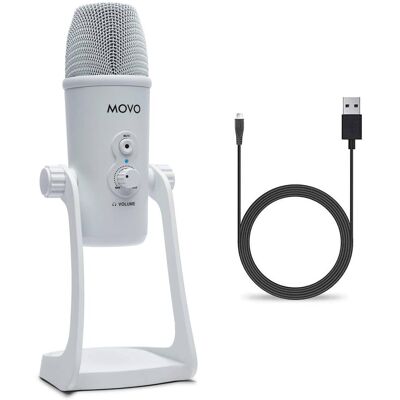 MOVO - UM700W White Desktop USB Microphone for Computer MOVO - UM700W White Desktop USB Microphone for Computer
