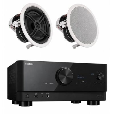 Yamaha - RX-V4A 5.2-Channel AV Receiver with In-Ceiling Speakers - Black Yamaha - RX-V4A 5.2-Channel AV Receiver with In-Ceiling Speakers - Black