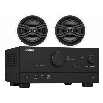 Yamaha - RX-V4A 5.2 AV Receiver with In-Wall Speaker Bundle - Black Yamaha - RX-V4A 5.2 AV Receiver with In-Wall Speaker Bundle - Black