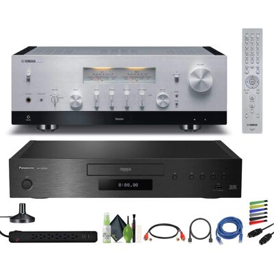Yamaha - R-N2000A 2.1-Channel Network Stereo Receiver (Silver), Panasonic DP-UB9000 HDR UHD 4K Network Blu-ray Disc Player Yamaha - R-N2000A 2.1-Channel Network Stereo Receiver (Silver), Panasonic DP-UB9000 HDR UHD 4K Network Blu-ray Disc Player