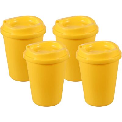 Unique Bargains - 4pcs Reusable Coffee Cups with Lids, 12oz Travel Mugs Spill Proof for Hot and Cold Drinks Juice Tea - Yellow Unique Bargains - 4pcs Reusable Coffee Cups with Lids, 12oz Travel Mugs Spill Proof for Hot and Cold Drinks Juice Tea - Yellow