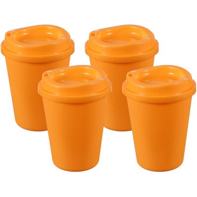 Unique Bargains - 4pcs Reusable Coffee Cups with Lids, 12oz Travel Mugs Spill Proof for Hot and Cold Drinks Juice Tea - Orange Unique Bargains - 4pcs Reusable Coffee Cups with Lids, 12oz Travel Mugs Spill Proof for Hot and Cold Drinks Juice Tea - Orange