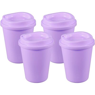 Unique Bargains - 4pcs Reusable Coffee Cups with Lids, 12oz Travel Mugs Spill Proof for Hot and Cold Drinks Juice Tea - Light Purple Unique Bargains - 4pcs Reusable Coffee Cups with Lids, 12oz Travel Mugs Spill Proof for Hot and Cold Drinks Juice Tea - Light Purple