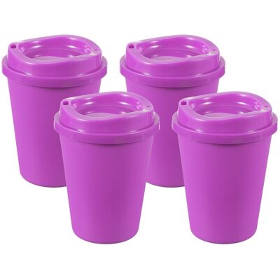 Unique Bargains - 4pcs Reusable Coffee Cups with Lids, 12oz Travel Mugs Spill Proof for Hot and Cold Drinks Juice Tea - Purple Unique Bargains - 4pcs Reusable Coffee Cups with Lids, 12oz Travel Mugs Spill Proof for Hot and Cold Drinks Juice Tea - Purple