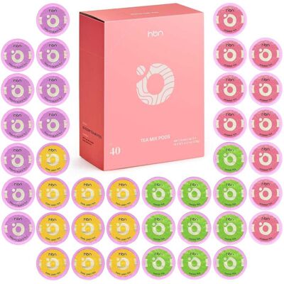 HBN - Tea 40-Count Variety Pack for K-Cup Brewers, Green, English Breakfast, Earl Grey, Jasmine, Gift Set HBN - Tea 40-Count Variety Pack for K-Cup Brewers, Green, English Breakfast, Earl Grey, Jasmine, Gift Set