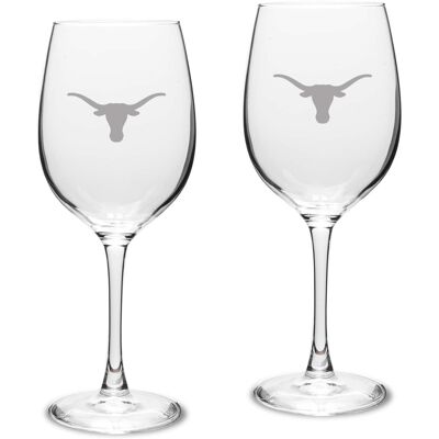 Jardine - Texas Longhorns 16oz. 2-Piece Traditional White Wine Glass Set - Multicolor Jardine - Texas Longhorns 16oz. 2-Piece Traditional White Wine Glass Set - Multicolor