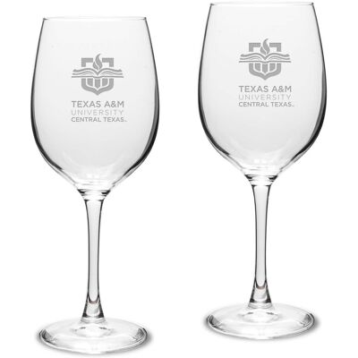 Jardine - Texas A&M Central Texas Warriors Two-Piece 16oz. Traditional White Wine Glass Set - Multicolor Jardine - Texas A&M Central Texas Warriors Two-Piece 16oz. Traditional White Wine Glass Set - Multicolor