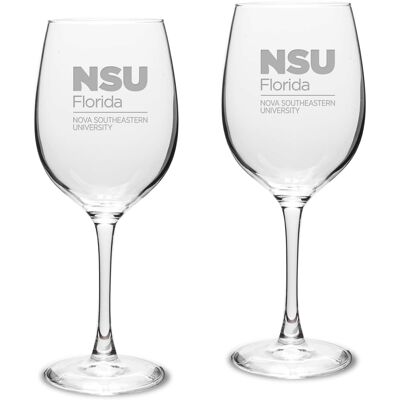 Jardine - Nova Southeastern Sharks 16oz. 2-Piece Traditional White Wine Glass Set - Multicolor Jardine - Nova Southeastern Sharks 16oz. 2-Piece Traditional White Wine Glass Set - Multicolor
