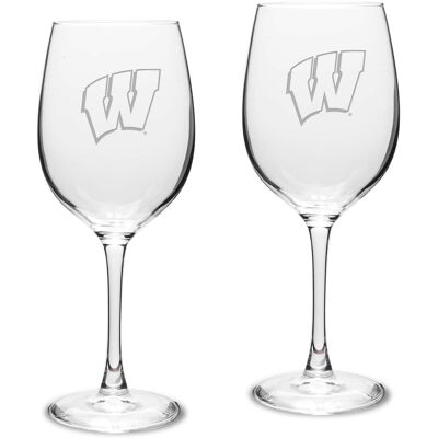 Jardine - Wisconsin Badgers 2-Piece 16oz. Traditional White Wine Glass Set - Multicolor Jardine - Wisconsin Badgers 2-Piece 16oz. Traditional White Wine Glass Set - Multicolor