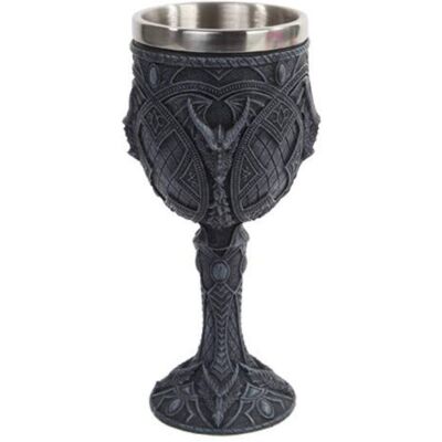 Pacific Trading - Guardian Dragon Wine Goblet Chalice Resin Body Stainless Steel Faux Stone 6 ounce - Gray Pacific Trading - Guardian Dragon Wine Goblet Chalice Resin Body Stainless Steel Faux Stone 6 ounce - Gray