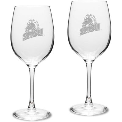 Jardine - Southwest Minnesota State Mustangs Two-Piece 16oz. Traditional White Wine Glass Set - Multicolor Jardine - Southwest Minnesota State Mustangs Two-Piece 16oz. Traditional White Wine Glass Set - Multicolor