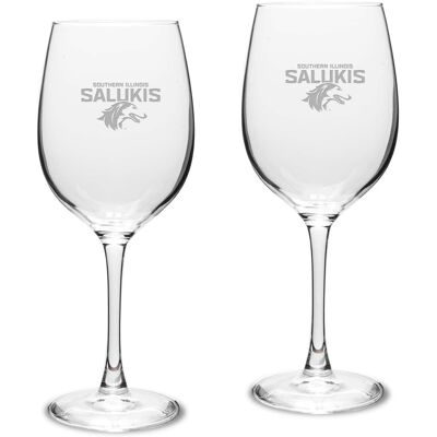 Jardine - Southern Illinois Salukis 2-Piece 16oz. Traditional White Wine Glass Set - Multicolor Jardine - Southern Illinois Salukis 2-Piece 16oz. Traditional White Wine Glass Set - Multicolor