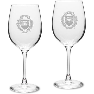 Jardine - Yale Bulldogs 2-Piece 16oz. Traditional White Wine Glass Set - Multicolor Jardine - Yale Bulldogs 2-Piece 16oz. Traditional White Wine Glass Set - Multicolor