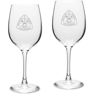 Jardine - Colorado School of Mines Orediggers 16oz. 2-Piece Traditional White Wine Glass Set - Multicolor Jardine - Colorado School of Mines Orediggers 16oz. 2-Piece Traditional White Wine Glass Set - Multicolor