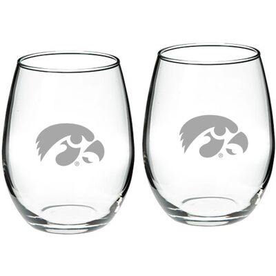Jardine - Iowa Hawkeyes 21oz. 2-Piece Stemless Wine Glass Set - Multicolor Jardine - Iowa Hawkeyes 21oz. 2-Piece Stemless Wine Glass Set - Multicolor