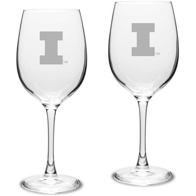 Jardine - Illinois Fighting Illini 2-Piece 16oz. Traditional White Wine Glass Set - Multicolor Jardine - Illinois Fighting Illini 2-Piece 16oz. Traditional White Wine Glass Set - Multicolor