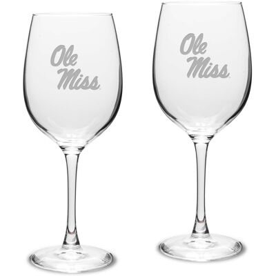 Jardine - Ole Miss Rebels 2-Piece 16oz. Traditional White Wine Glass Set - Multicolor Jardine - Ole Miss Rebels 2-Piece 16oz. Traditional White Wine Glass Set - Multicolor