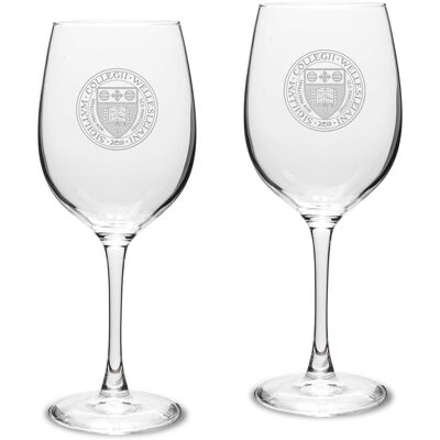 Jardine - Wellesley Blue 16oz. 2-Piece Traditional White Wine Glass Set - Multicolor Jardine - Wellesley Blue 16oz. 2-Piece Traditional White Wine Glass Set - Multicolor