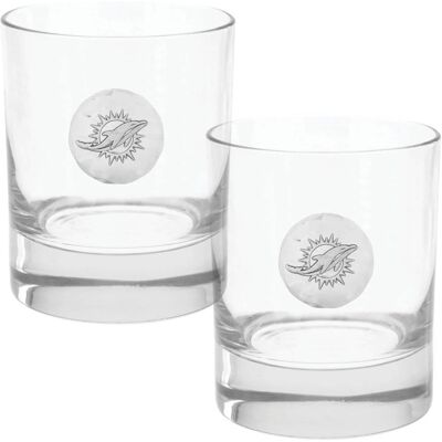 Rio Wendell August Forge - Miami Dolphins Two-Piece 11oz. Rocks Glass Set - Multicolor Rio Wendell August Forge - Miami Dolphins Two-Piece 11oz. Rocks Glass Set - Multicolor