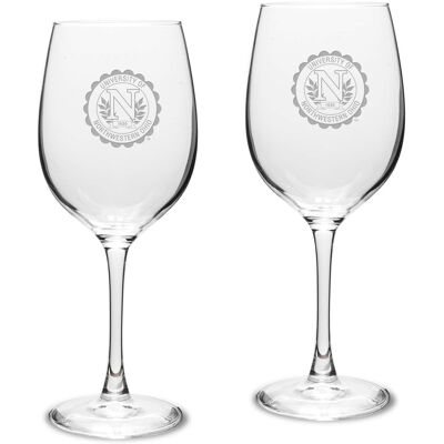 Jardine - Northwestern Ohio Racers Two-Piece 16oz. Traditional White Wine Glass Set - Multicolor Jardine - Northwestern Ohio Racers Two-Piece 16oz. Traditional White Wine Glass Set - Multicolor