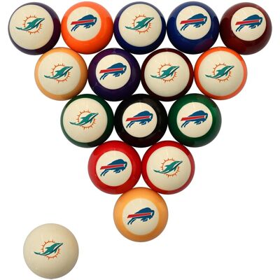 Imperial - Miami Dolphins vs. Buffalo Bills Rivalry Retro Billiard Ball Set - Multicolor Imperial - Miami Dolphins vs. Buffalo Bills Rivalry Retro Billiard Ball Set - Multicolor