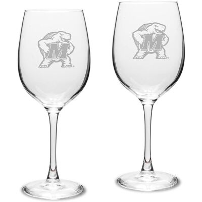 Jardine - Maryland Terrapins 2-Piece 16oz. Traditional White Wine Glass Set - Multicolor Jardine - Maryland Terrapins 2-Piece 16oz. Traditional White Wine Glass Set - Multicolor