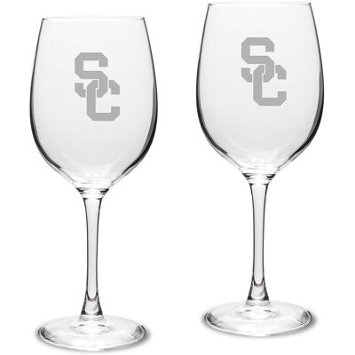 Jardine - USC Trojans 2-Piece 16oz. Traditional White Wine Glass Set - Multicolor Jardine - USC Trojans 2-Piece 16oz. Traditional White Wine Glass Set - Multicolor