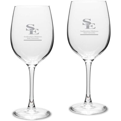 Jardine - Southeastern Oklahoma State Savage Storm Two-Piece 16oz. Traditional White Wine Glass Set - Multicolor Jardine - Southeastern Oklahoma State Savage Storm Two-Piece 16oz. Traditional White Wine Glass Set - Multicolor