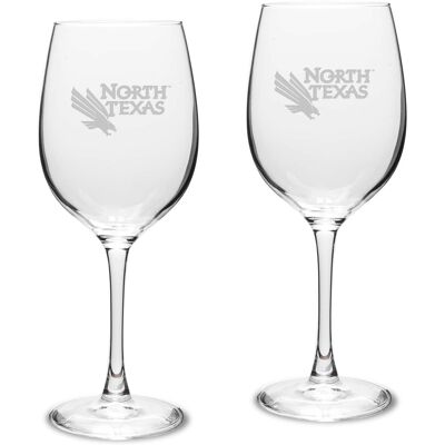 Jardine - North Texas Mean Green 16oz. 2-Piece Traditional White Wine Glass Set - Multicolor Jardine - North Texas Mean Green 16oz. 2-Piece Traditional White Wine Glass Set - Multicolor