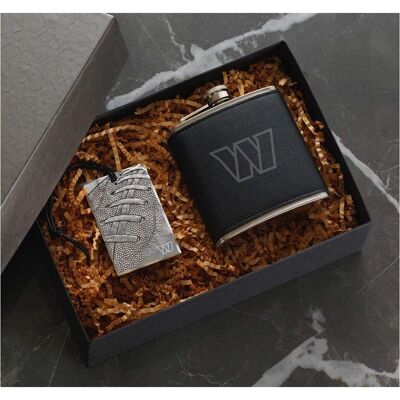 Rio Wendell August Forge - Washington Commanders 5oz.Traveler Flask & Bag Tag Gift Set - Silver Rio Wendell August Forge - Washington Commanders 5oz.Traveler Flask & Bag Tag Gift Set - Silver