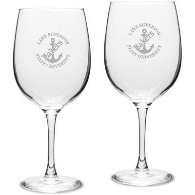 Jardine - Lake Superior State Lakers Two-Piece 19oz. Traditional Red Wine Glass Set - Multicolor Jardine - Lake Superior State Lakers Two-Piece 19oz. Traditional Red Wine Glass Set - Multicolor