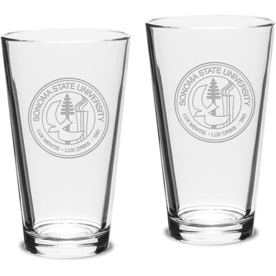 Jardine - Sonoma State Seawolves 16oz. 2-Piece Classic Pub Glass Set - Multicolor Jardine - Sonoma State Seawolves 16oz. 2-Piece Classic Pub Glass Set - Multicolor