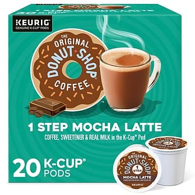 The Original Donut Shop - One Step Mocha Latte Coffee Keurig K-Cup Pods, Light Roast, 20/Box The Original Donut Shop - One Step Mocha Latte Coffee Keurig K-Cup Pods, Light Roast, 20/Box