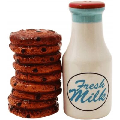 Pacific Trading - Milk and Cookies Lover Ceramic Magnetic Salt and Pepper Shakers - Multicolor Pacific Trading - Milk and Cookies Lover Ceramic Magnetic Salt and Pepper Shakers - Multicolor