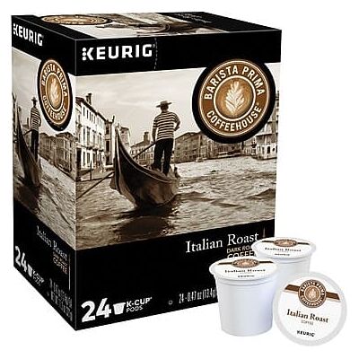 Barista Prima - Italian Roast Coffee Keurig K-Cup Pods, Dark Roast, 24/Box Barista Prima - Italian Roast Coffee Keurig K-Cup Pods, Dark Roast, 24/Box