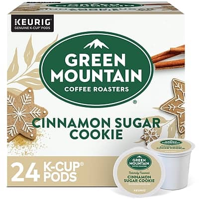 Green Mountain Coffee - Cinnamon Sugar Cookie Caffeinated Hot Coffee Keurig K-Cup Pods, Medium Roast, 24/Box Green Mountain Coffee - Cinnamon Sugar Cookie Caffeinated Hot Coffee Keurig K-Cup Pods, Medium Roast, 24/Box