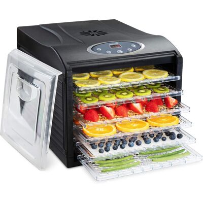 Ivation - 6-Tray Countertop Digital 480W Food Dehydrator W/Preset Temp Settings & Auto Shutoff Timer - Black Ivation - 6-Tray Countertop Digital 480W Food Dehydrator W/Preset Temp Settings & Auto Shutoff Timer - Black