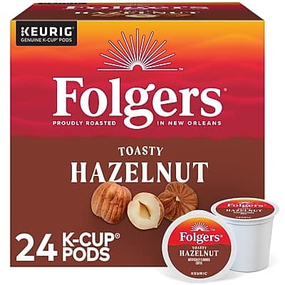Folgers - Hazelnut Cream Coffee Keurig K-Cup Pods, Medium Roast, 24/Box Folgers - Hazelnut Cream Coffee Keurig K-Cup Pods, Medium Roast, 24/Box