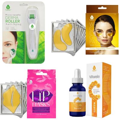 Pursonic - Ultimate Skincare Bundle: Vitamin C Serum (3 fl. oz), Wrinkle Care Eye Gel Patches, Hydrating Lip Masks (Pack of 6), and - Multicolor Pursonic - Ultimate Skincare Bundle: Vitamin C Serum (3 fl. oz), Wrinkle Care Eye Gel Patches, Hydrating Lip Masks (Pack of 6), and - Multicolor