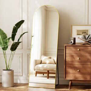 Easly - 25 in. W x 69 in. H Arched Aluminum Alloy Frame Full Length Floor Mirror - Gold Easly - 25 in. W x 69 in. H Arched Aluminum Alloy Frame Full Length Floor Mirror - Gold