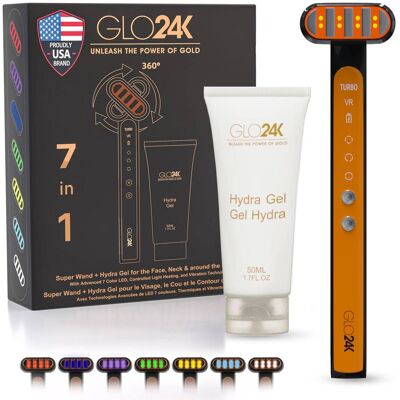 GLO24K - 7 Color LED Super Wand + Hydra Gel GLO24K - 7 Color LED Super Wand + Hydra Gel