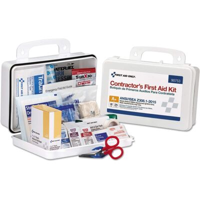 First Aid Only - Contractor ANSI Class A+ First Aid Kit for 25 People - White First Aid Only - Contractor ANSI Class A+ First Aid Kit for 25 People - White