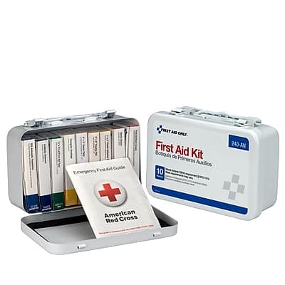 First Aid Only - Unitized Metal First Aid Kit, 10 People, 65 Pieces - White First Aid Only - Unitized Metal First Aid Kit, 10 People, 65 Pieces - White