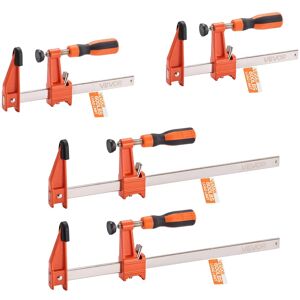VEVOR - Bar Clamps for Woodworking, 2-Pack 6 inch and 2-Pack 12 inch, Lockable F-Clamp with 600 lbs Load Limit, 2-1/2 inch Depth - Orange + Black VEVOR - Bar Clamps for Woodworking, 2-Pack 6 inch and 2-Pack 12 inch, Lockable F-Clamp with 600 lbs Load Limit, 2-1/2 inch Depth - Orange + Black