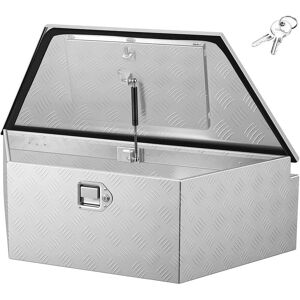 VEVOR - Trailer Tongue Box, 39" x 16.5" x 12" Aluminum Trailer Tongue Tool Box, Heavy Duty Storage Organizer with Lock & Keys - Silver VEVOR - Trailer Tongue Box, 39" x 16.5" x 12" Aluminum Trailer Tongue Tool Box, Heavy Duty Storage Organizer with Lock & Keys - Silver