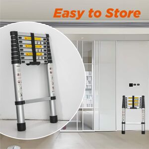 Anysun - 8.5FT Portable Aluminum Alloy Folding Telescopic Extension Ladder Multi-Purpose for Indoor Outdoor Work - Black Anysun - 8.5FT Portable Aluminum Alloy Folding Telescopic Extension Ladder Multi-Purpose for Indoor Outdoor Work - Black