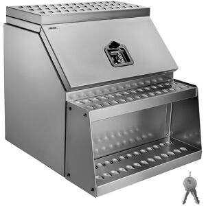 VEVOR - Semi-Truck Step Tool Box, 24" x 27.5" x 25.4" Heavy Duty Aluminum Toolbox Side Mount, Waterproof Side Storage - Silver VEVOR - Semi-Truck Step Tool Box, 24" x 27.5" x 25.4" Heavy Duty Aluminum Toolbox Side Mount, Waterproof Side Storage - Silver