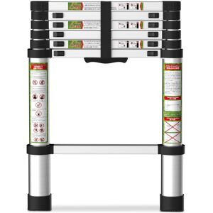 Brick Attic - 6.5FT Aluminum Telescoping Ladder with Non-Slip Feet, Portable Extension Ladder for Outdoor Working, 330lb Capacity - Silver Brick Attic - 6.5FT Aluminum Telescoping Ladder with Non-Slip Feet, Portable Extension Ladder for Outdoor Working, 330lb Capacity - Silver